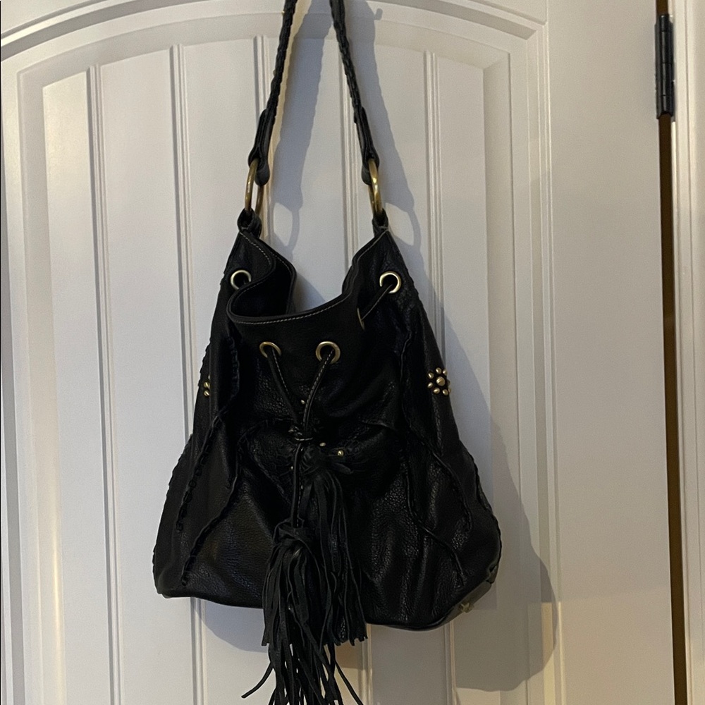 Black Leather Shoulder Bag